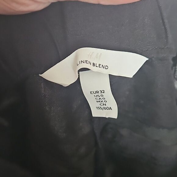 H&M Women's Linen Blend Wide Leg Dress Pants Size 0 Black - Picture 5 of 16